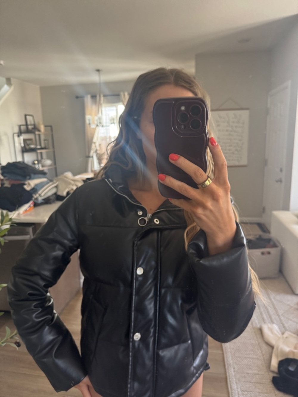 Black Puffer Jacket - Women's Quilted Coat